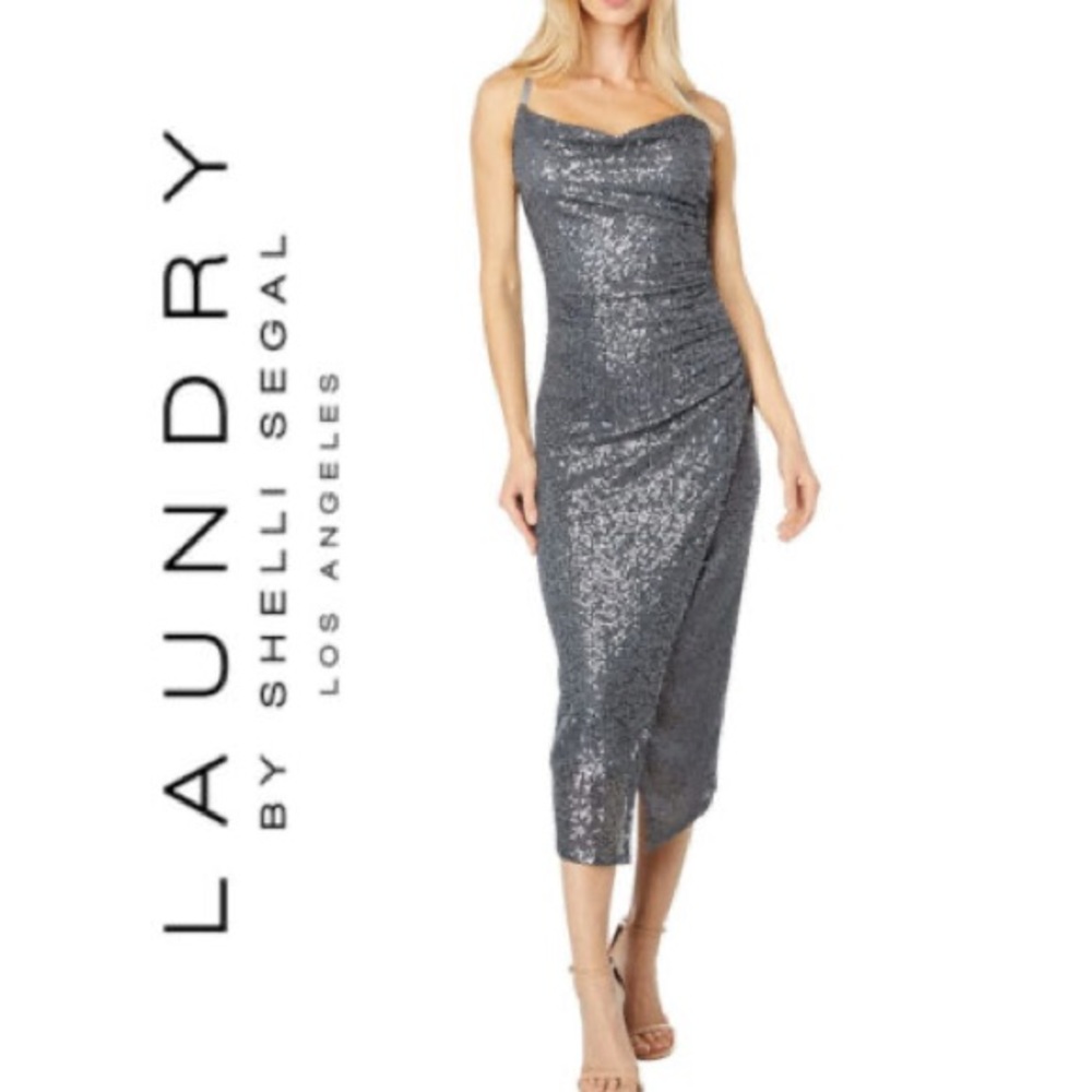 NWOT Laundry Sequin MIDI Dress - Picture 4 of 5